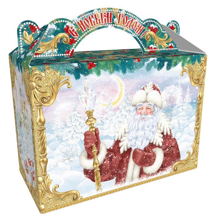 Подарочная коробка "Новогодний Кремль", 25 x 12 x 24 см