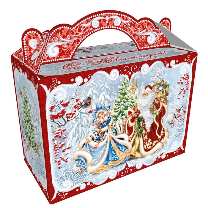 Подарочная коробка "Снегурочка и Дед Мороз", 25 x 12 x 24 см
