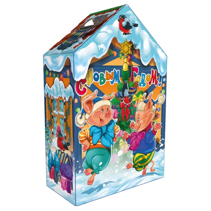 Подарочная коробка "Три Поросенка", малый, 16,5 х 8 х 23 см