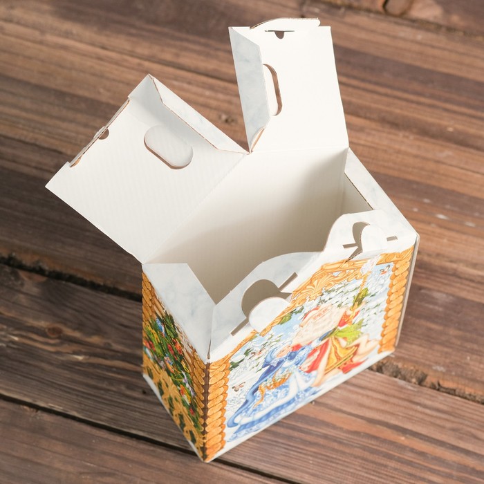 Подарочная коробка "Мастерская Деда Мороза", малый, 16,5 х 8 х 23 см