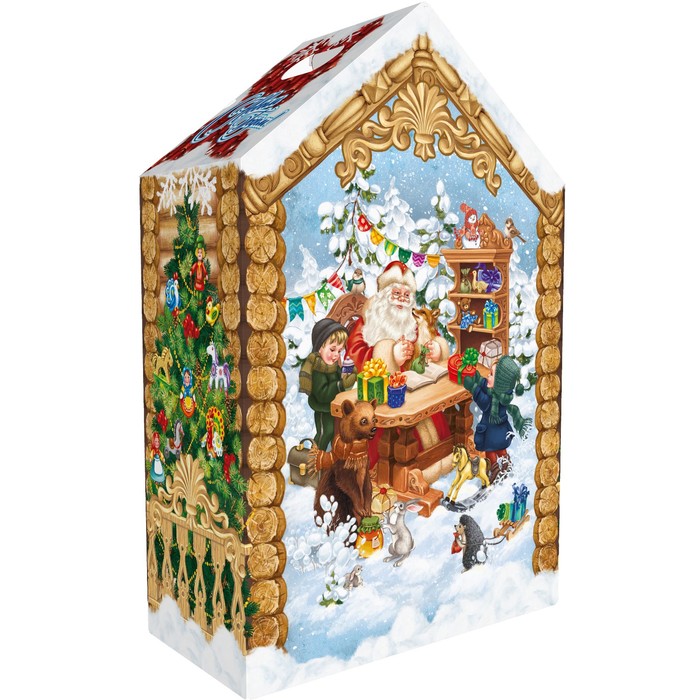 Подарочная коробка "Мастерская Деда Мороза", средний , 22 х 11 х 34 см