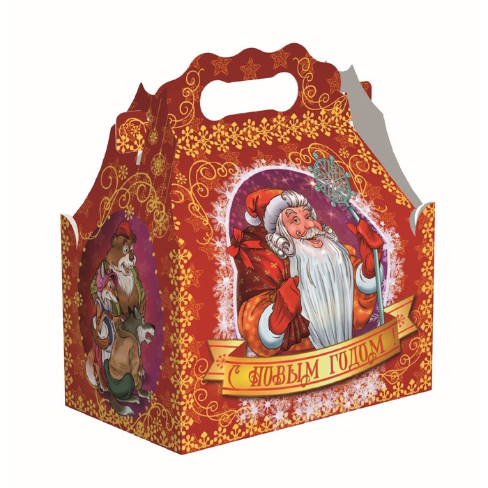 Подарочная коробка "Ларец простой "Мороз-красный нос", 20,5х12,3х22