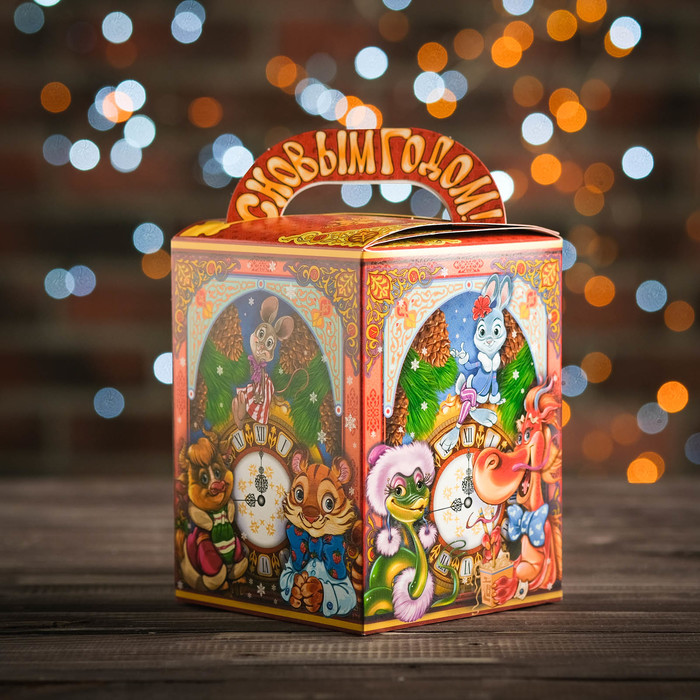 Подарочная коробка "Кубик-часы "Красный", 11,5 х 11,5 х 16 см