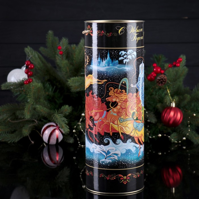 Подарочная коробка, тубус "Лёд" 12х34.5 см