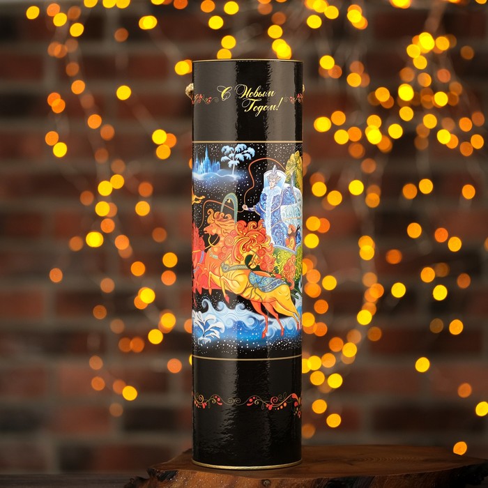 Подарочная коробка, тубус "Ледяная" 9.2х34.5 см