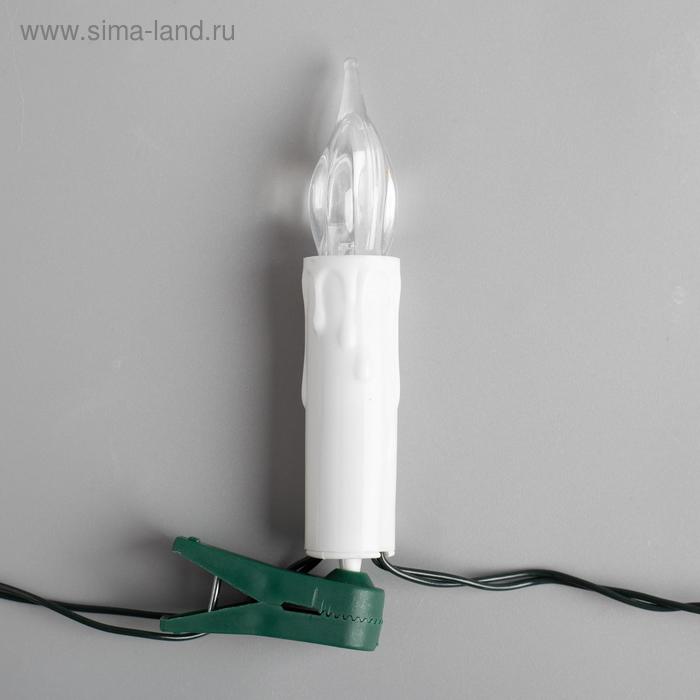 

Гирлянда «Нить» 6 м с насадками «Свечи на прищепке», IP20, тёмная нить, 30 LED, свечение тёплое белое, 220 В