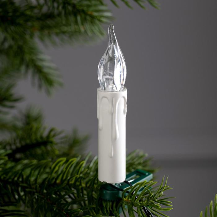 НИТЬ "Свечи на прищепке", 10 м, 50 LED-220V, провод зеленый