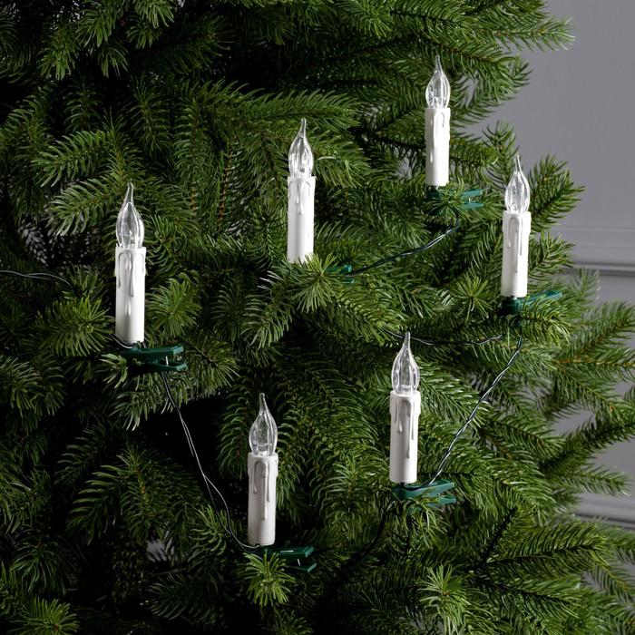 НИТЬ "Свечи на прищепке", 10 м, 50 LED-220V, провод зеленый
