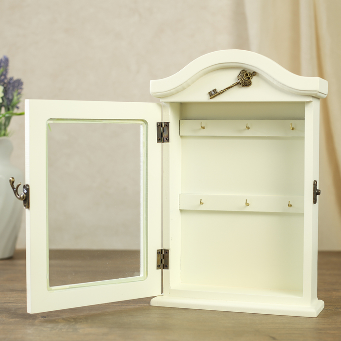 Ключница дерево 6 крючков "Лаванда" 30х18х5,5 см