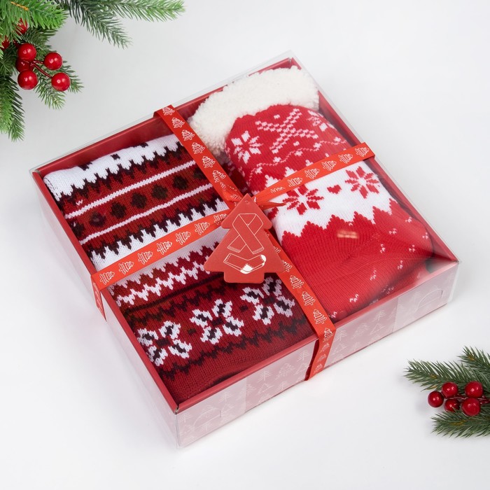 Подарочный набор KAFTAN "Скандинавия" шарф 145 х 14 см, носки р-р 36-40