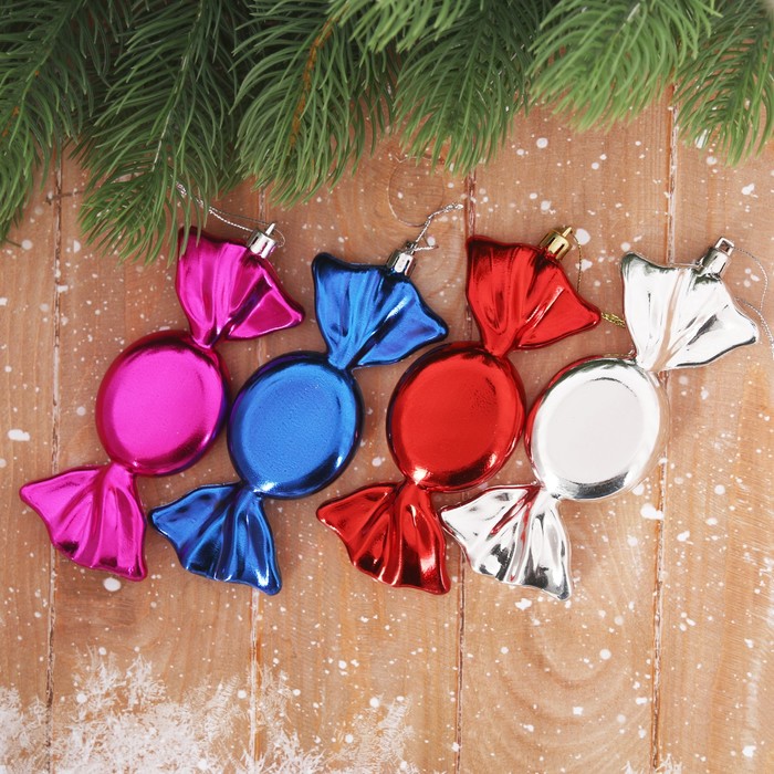 Подвеска на ёлку конфетка, набор, 4 шт.