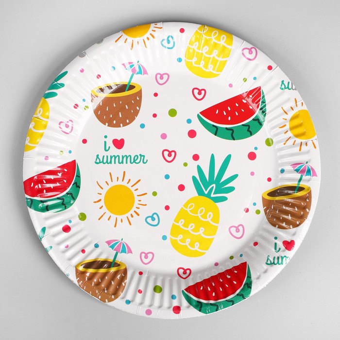 Тарелка бумажная "Вкусняшки", (набор 6 шт)