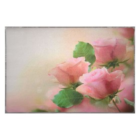 Наклейка на кафельную плитку 'Розовые крупные розы' 60х90 см Ош