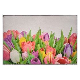 Наклейка на кафельную плитку 'Букет разноцветных тюльпанов' 60х90 см Ош