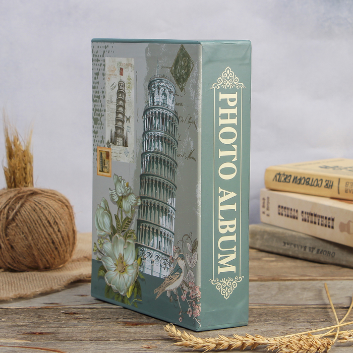 Фотоальбом магнитный 20 листов "Башня и цветы" в коробке МИКС 26,5х20,5х5,5 см