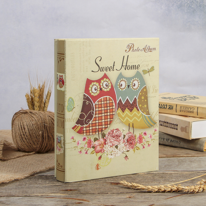Фотоальбом магнитный 20 листов "Совушки из заплаток" в коробке МИКС 27х20,5х5,5 см