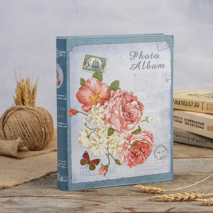 Фотоальбом магнитный 20 листов "Королевские пионы" в коробке МИКС 26,5х20,5х5,5 см