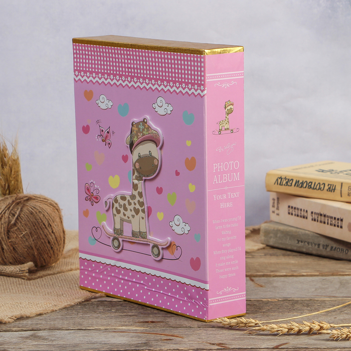 Фотоальбом магнитный 20 листов "Слон/Жираф" в коробке МИКС 29,3х23,5х5,7 см