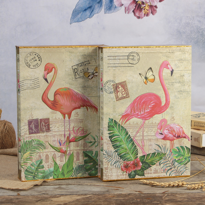 Фотоальбом магнитный 20 листов "Фламинго" в коробке МИКС 33,5х23,5х5,5 см