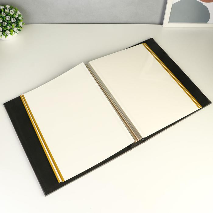 Фотоальбом магнитный 20 листов "Классика" серый кожзам в коробке 34х27,5х4,5 см