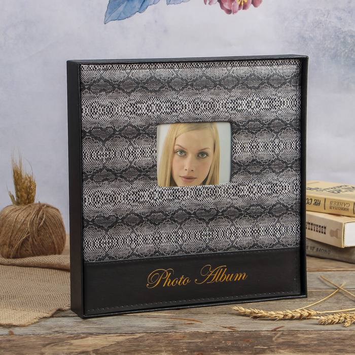 Фотоальбом магнитный 20 листов "Змеиная кожа" кожзам в коробке 33,5х32х5,5 см