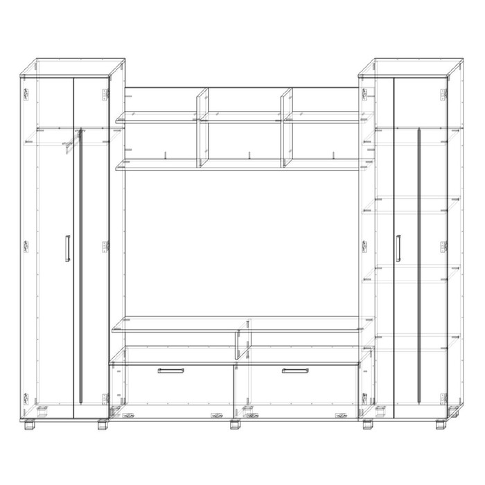 Гостиная Мальта, 2000х2400х370, Венге/Дуб млечный