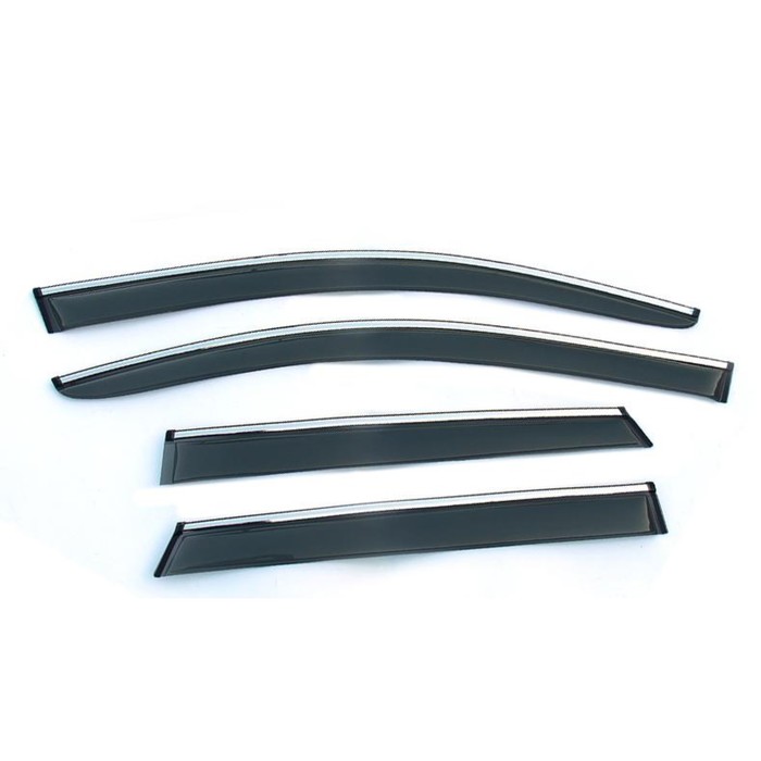 Ветровики SkyLine Mazda 6 SD 2013, с хромированным молдингом