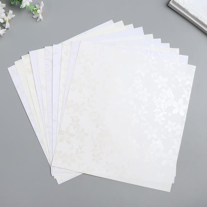 Бумага 1-сторонняя с тиснением "Серебро"набор 50 лист., пл-сть 80 гр 24,5х23 см