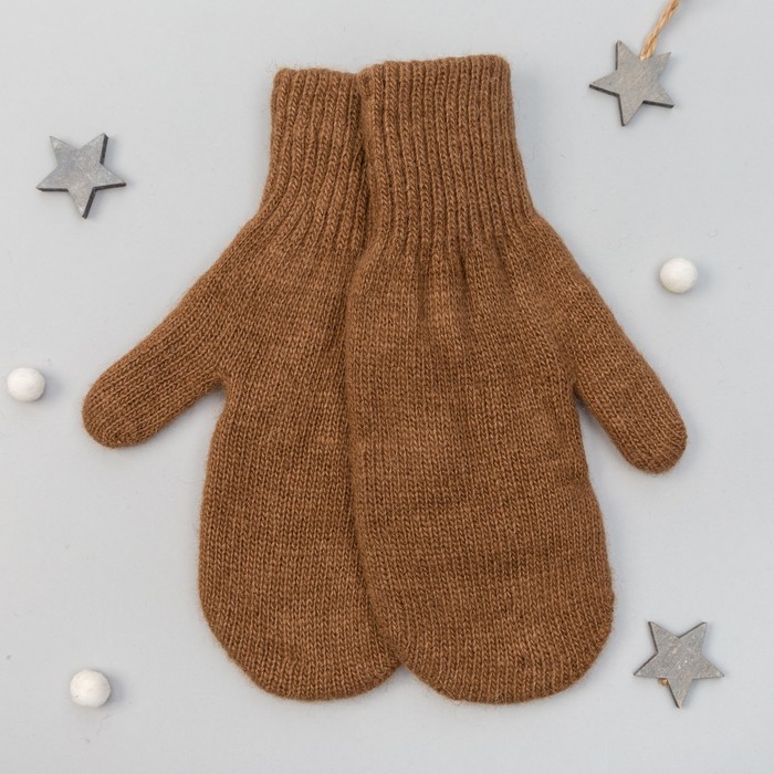 Варежки женские из шерсти "Верблюд" 04110 цвет рыжий, р-р 17-19