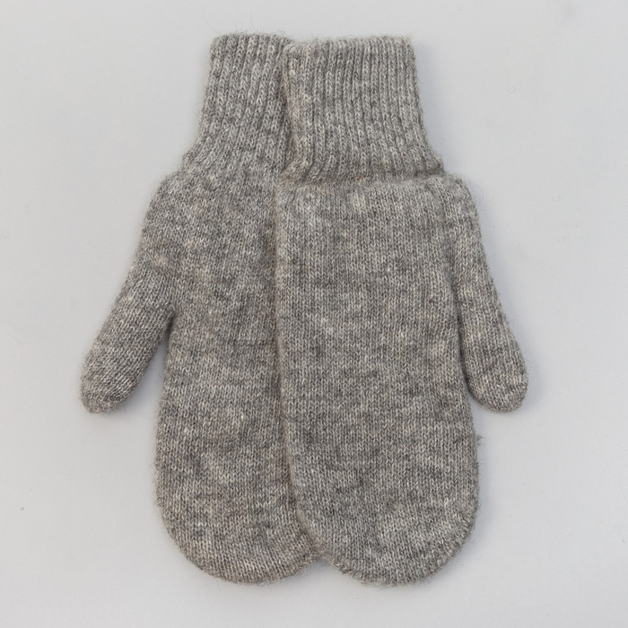 Варежки мужские из шерсти "Як" 04112 цвет серый, р-р 20-24