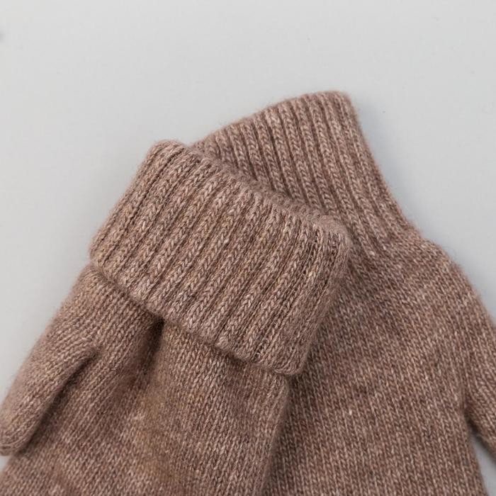 Варежки женские из шерсти "Як" 04114 цвет коричневый, р-р 17-19