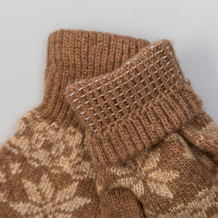 Перчатки женские из шерсти "Верблюд" 04125 цвет рыжий, р-р 17-19