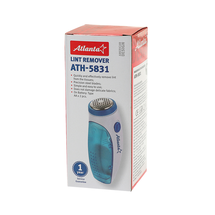 Машинка для удаления катышков Atlanta ATH-5831, питание 2х1.5 В (АА), синяя