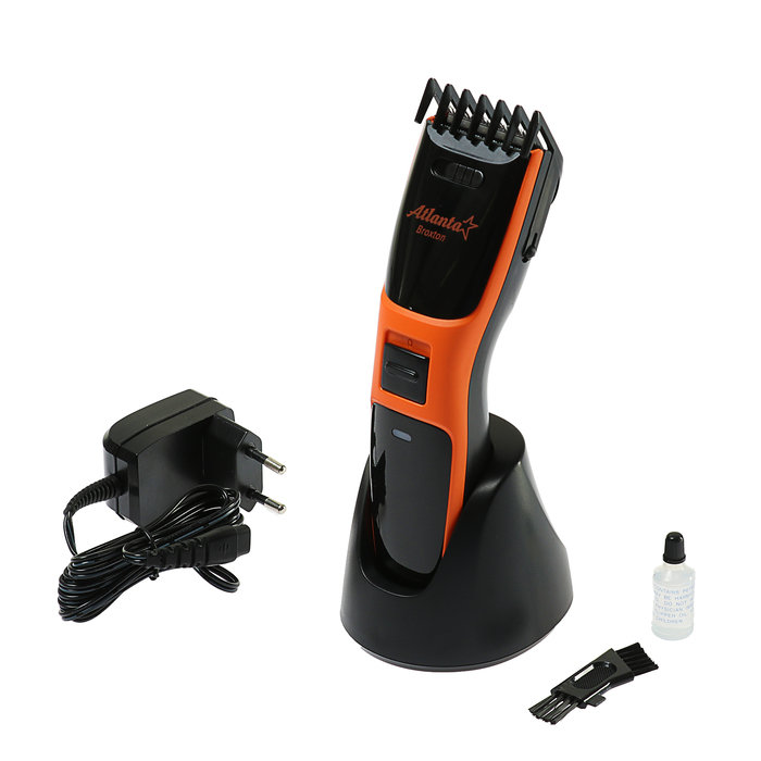 Машинка для стрижки Atlanta ATH-6902, АКБ, регулировка длины, оранжево/черная