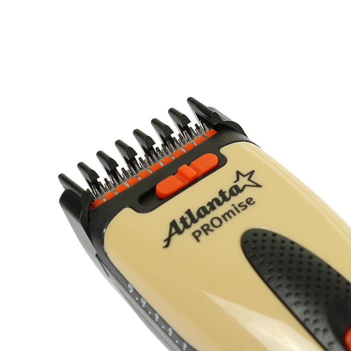 Машинка для стрижки Atlanta ATH-6903, АКБ, 2 насадки, бежевая