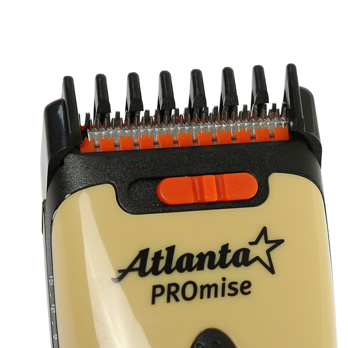 Машинка для стрижки Atlanta ATH-6903, АКБ, 2 насадки, бежевая