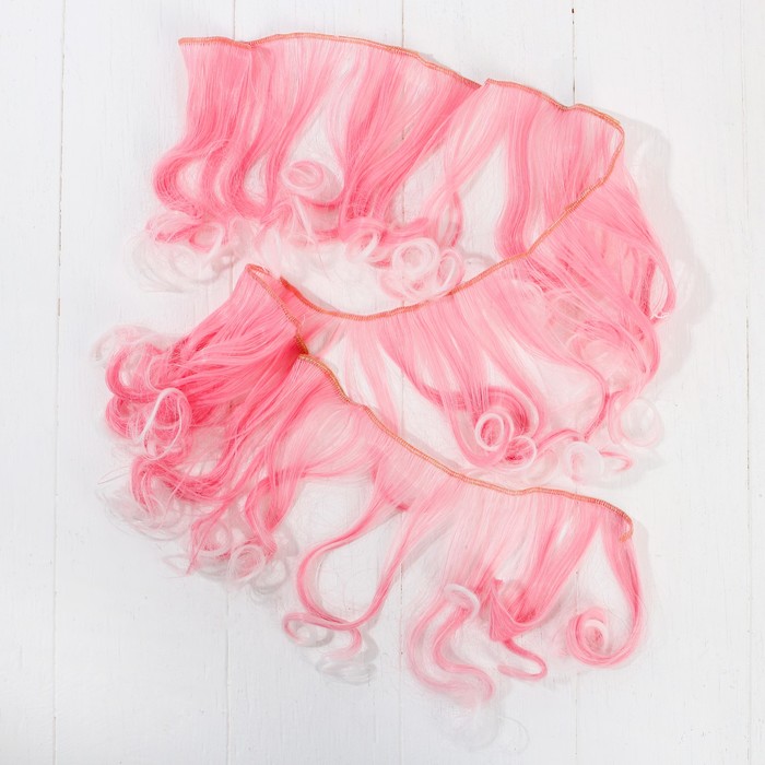 Волосы - тресс для кукол "Завитки" длина волос 15 см, ширина 100 см, №LSA018