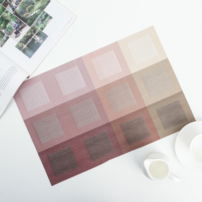 Салфетка кухонная "Окна" 46х30 см, цвет красный