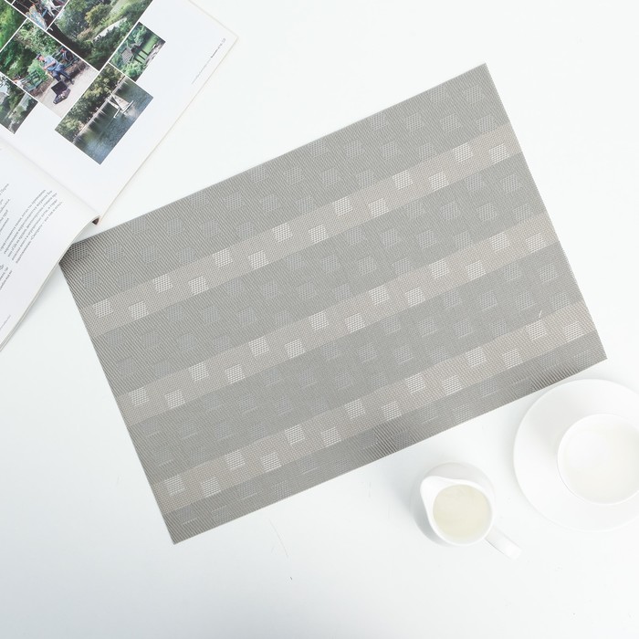 Салфетка кухонная "Квадратики" 46х30 см, цвет серый