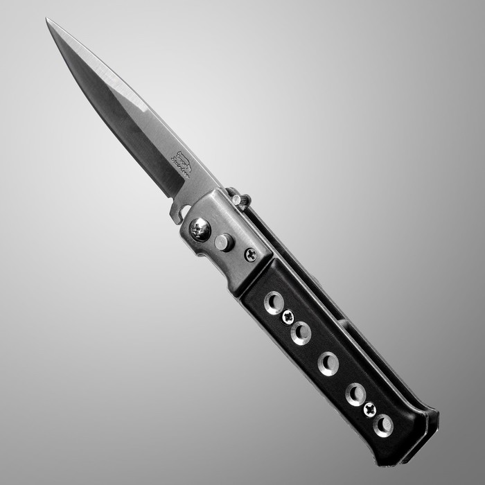 фото Нож складной автоматический мастер к, рукоять хромированная (с кнопкой, фиксатором)