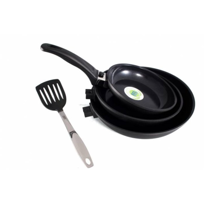 Набор: сковородки Gipfel SCELTA со съёмной ручкой + лопатка (подходит для индукционных плит)