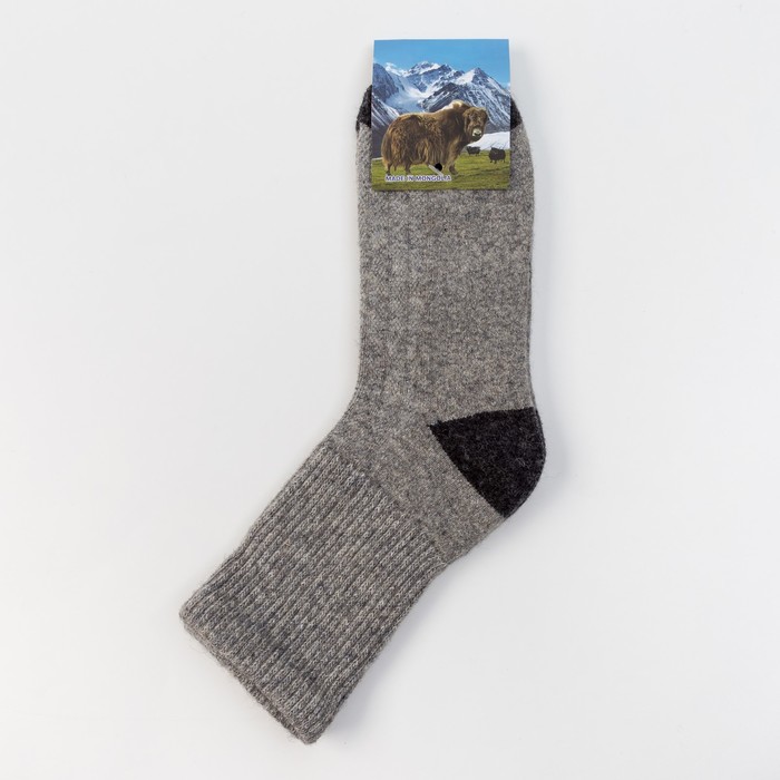 Носки мужские из шерсти яка 01103 цвет серый, р-р 27 (40-42)