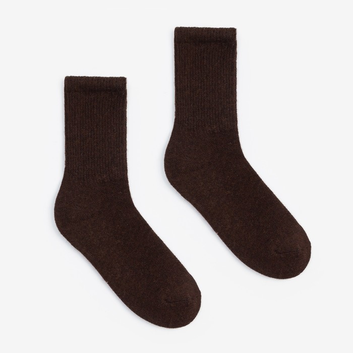 Носки женские из шерсти яка 01104 цвет шоколадный, р-р 23 (35-36)