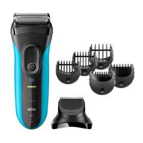 

Электробритва Braun 3010BT, сухое/влажное бритьё, пластик, синяя