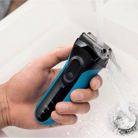 

Электробритва Braun 3010s, сухое/влажное бритьё, пластик, синяя