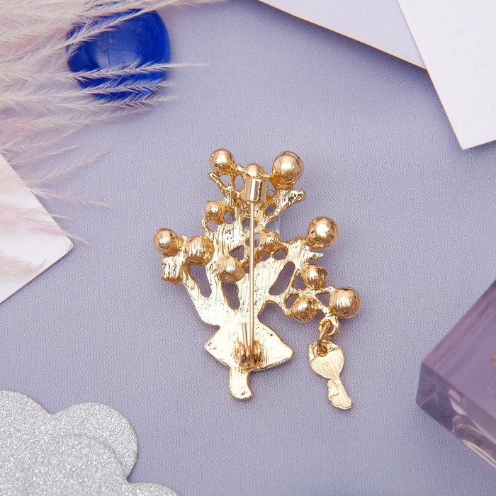 Брошь "Алиса" в Стране Чудес, цветная в золоте