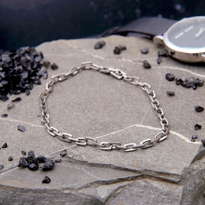 Браслет мужской "Стальной" цепоска, цвет серебро