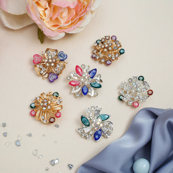 Брошь "Семицветики", форма МИКС, цвет МИКС