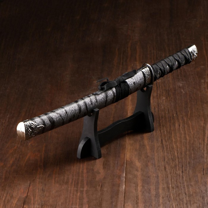 Сувенирное оружие «Катана», серые ножны под зебру