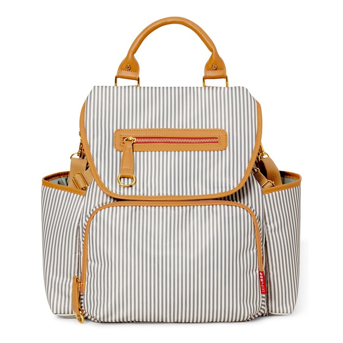 Рюкзак для мамы в полоску Skip Hop бежевый